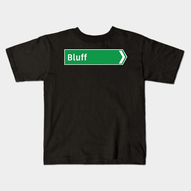 New Zealand Road Signage - Bluff (Southland/Otago) Kids T-Shirt by 4amStudio